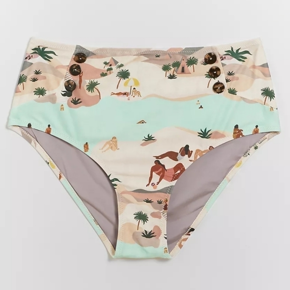 Ant Isabelle High Waisted Hipster Hippie Hip Bikini Bottom L NWT